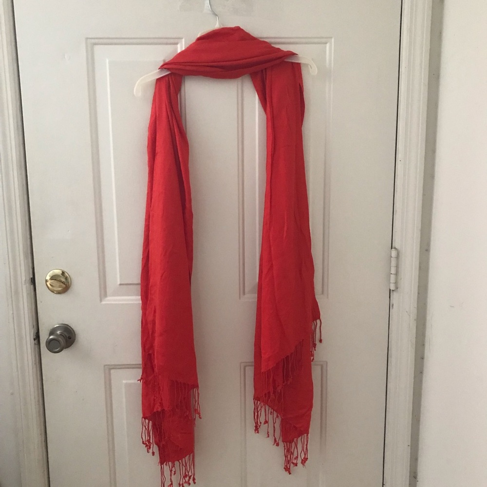 New Reddish Orange Wrap Scarf - Picture 2 of 4